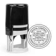 New York with County and Expiration Round Notary Stamp