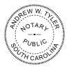 South Carolina Round Notary Stamp impression in black ink