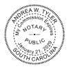 The impression from the South Carolina Notary With Expiration Date Round Stamp