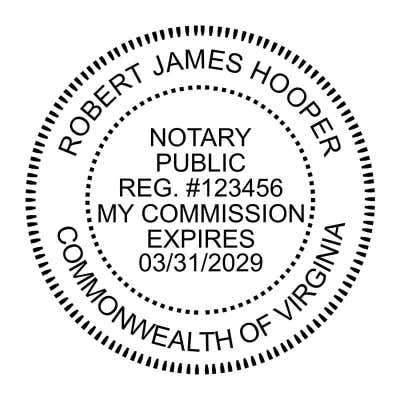 Virginia Round Notary Stamp - alternate view