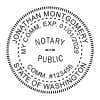 Impression of Washington State notary stamp impression in black ink