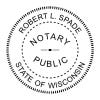 Impression example of Wisconsin Notary Stamp in black ink