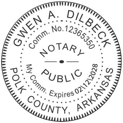 Arkansas Round Pink Notary Stamp - alternate view