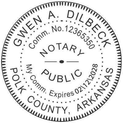 Arkansas Round Pink Notary Stamp - alternate view