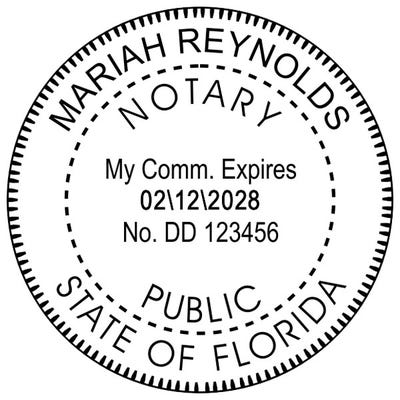 Florida Round Pink Notary Stamp - alternate view