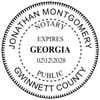 Georgia Notary with Expiration Date Pink Stamp - Round Impression