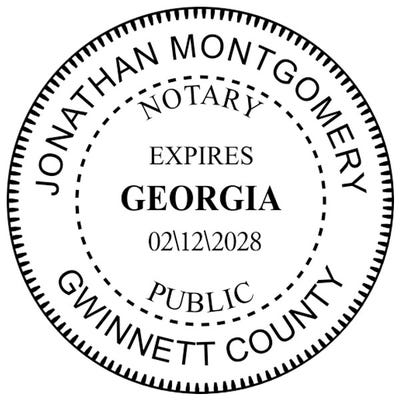 Georgia with Expiration Date Pink Round Notary Stamp - alternate view