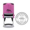 Georgia Notary with Expiration Date Pink Stamp - Round