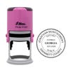 Georgia Notary with Expiration Date Pink Stamp - Round