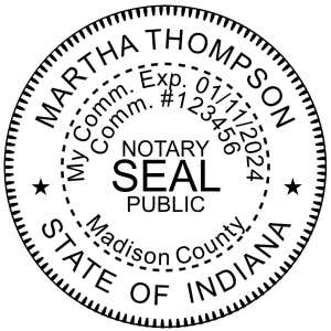 Indiana Notary Pink Stamp - Round Impression Only