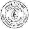 Impression only of the Massachusetts Notary Pink Stamp - Round stamp