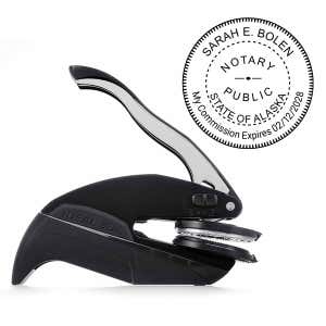 Alaska Notary Round Seal Impression and Embosser