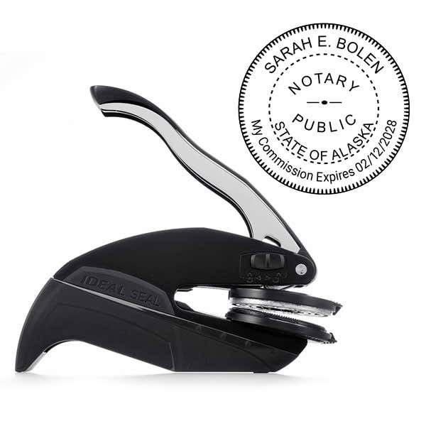Alaska Notary Round Seal Impression and Embosser