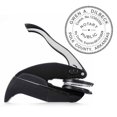 Arkansas Notary Round Seal Embosser and Impression