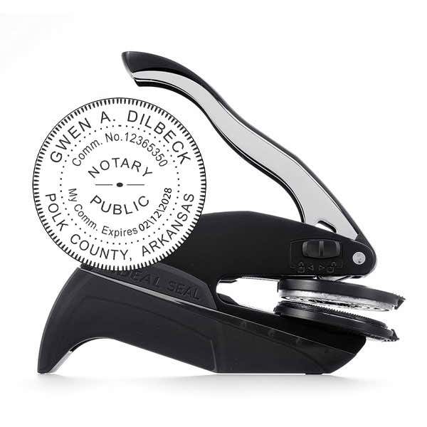 Arkansas Notary Round Seal Embosser and Impression
