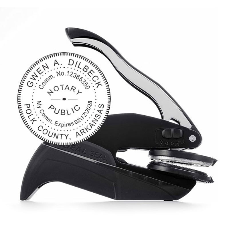 Arkansas Notary Round Seal Embosser and Impression