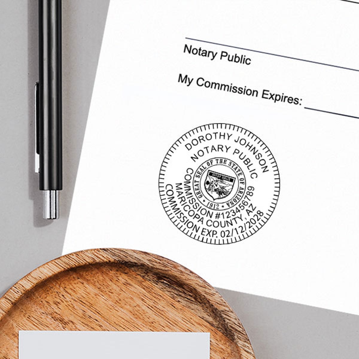 Arizona Notary Round Seal Embosser Lifestyle Image