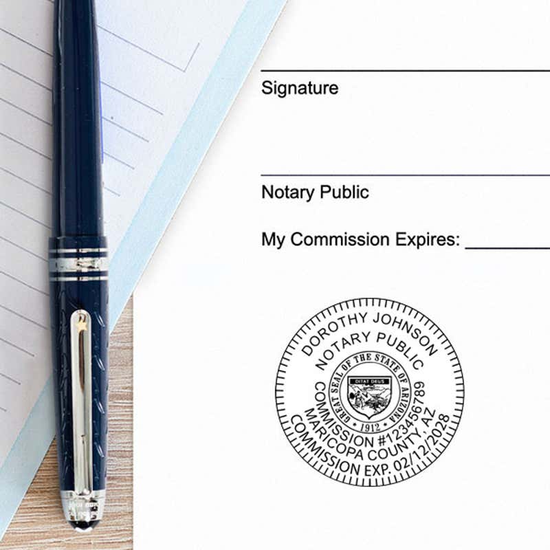 Example of Arizona Notary Round Seal Embosser