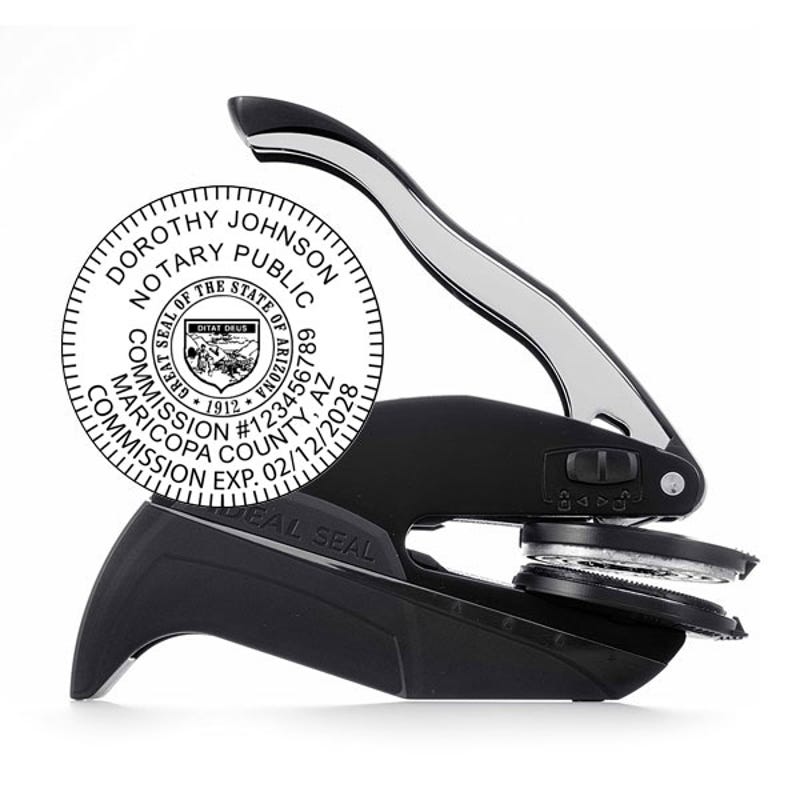 Arizona Notary Round Seal Embosser Imprint