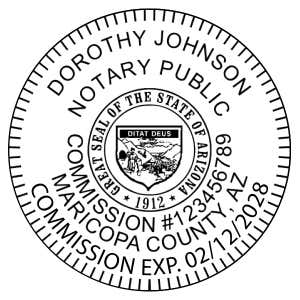Arizona Notary Round Seal Embosser Impression Only