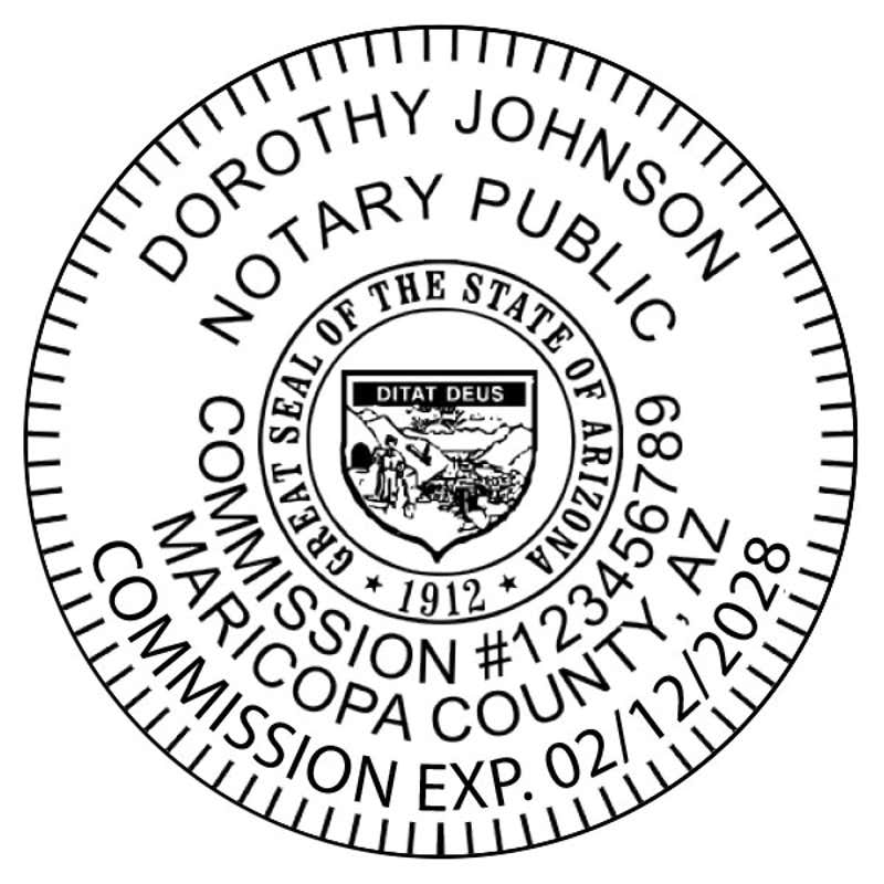 Arizona Notary Round Seal Embosser Impression Only