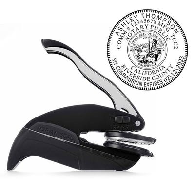 California Notary Round Seal Embosser and Impression