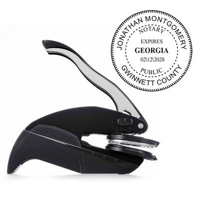 Georgia Notary with Expiration Round Seal Embosser and Impression