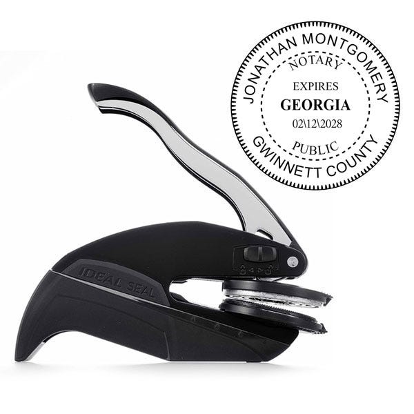 Georgia Notary with Expiration Round Seal Embosser