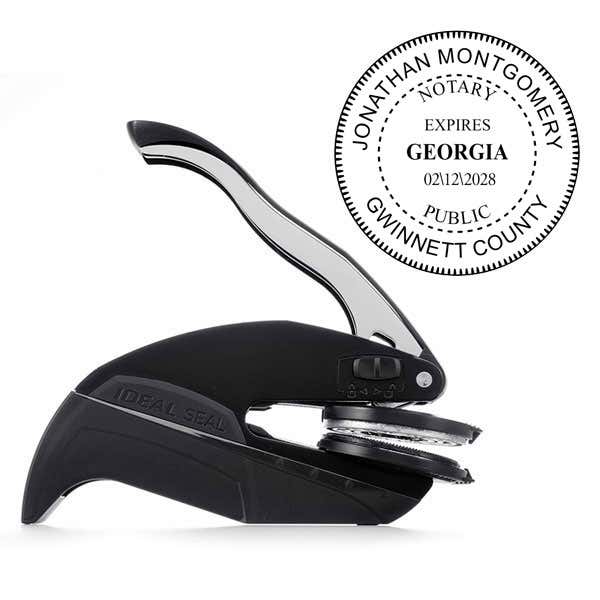 Georgia Notary with Expiration Round Seal Embosser