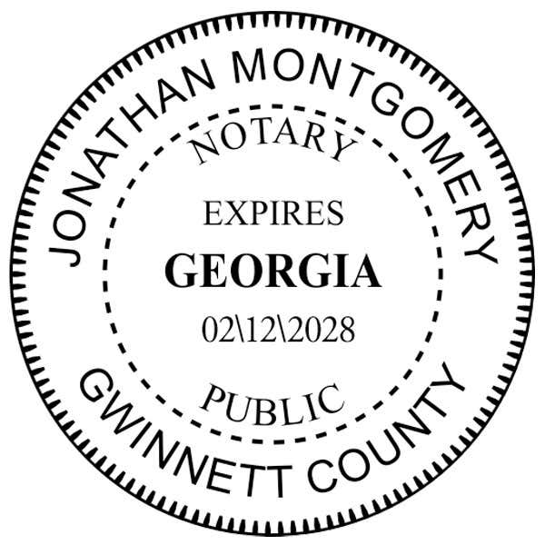 Georgia Notary with Expiration Round Seal Embosser Impression