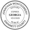Georgia Notary with Expiration Round Seal Embosser Impression