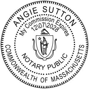 Massachusetts Notary Round Seal Embosser Impression Only