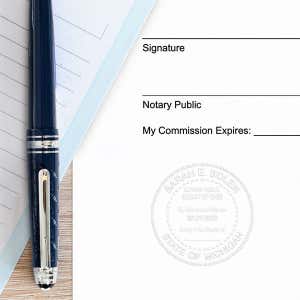 Michigan Notary Round Seal Embosser Example Impression