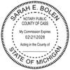 Michigan Notary Round Seal Embosser Impression Only
