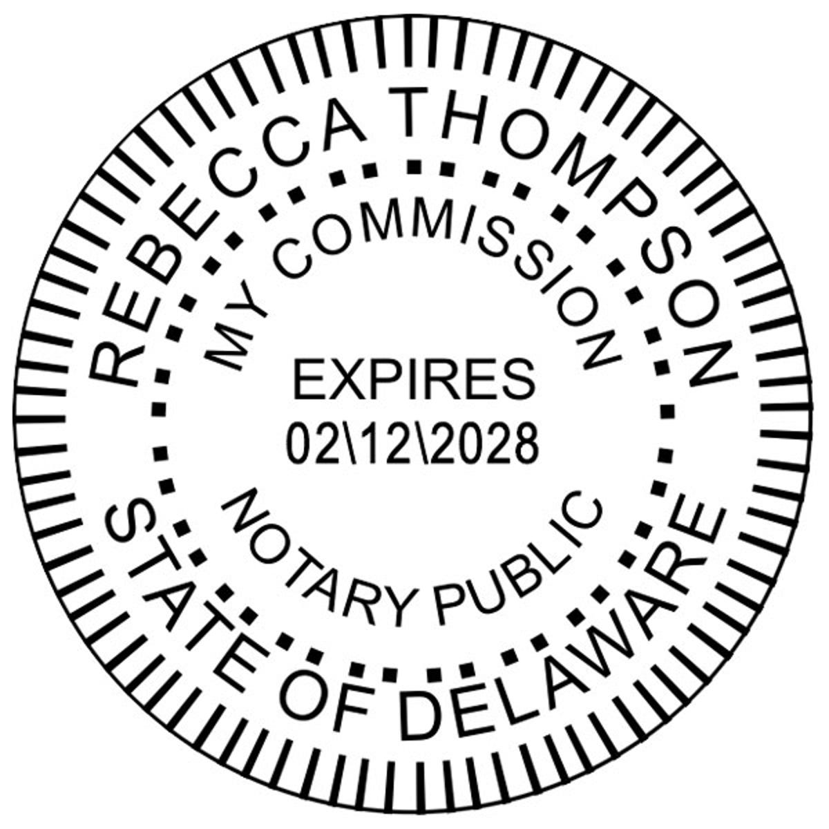 Delaware Notary Pink Seal Embosser - Round Impression Only