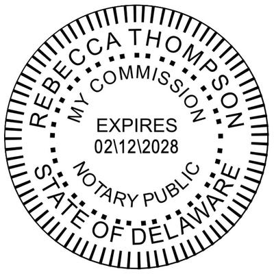 Delaware Notary Round Pink Seal Embosser - alternate view