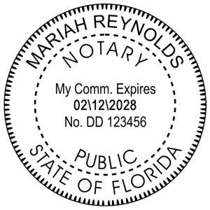 Florida Notary Pink Seal Embosser - Round Impression