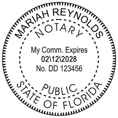 Florida Notary Round Pink Seal Embosser - alternate view