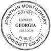 Georgia Notary with Expiration Date Pink Seal Embosser - Round Impression Example