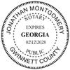 Georgia Notary with Expiration Date Pink Seal Embosser - Round Impression Example