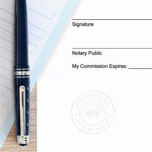 Indiana Notary Pink Seal Embosser - Round Impression on Paper