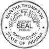 Impression only of Indiana Notary Pink Seal Embosser - Round