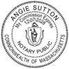 Impression Only of Massachusetts Notary Pink Seal Embosser - Round