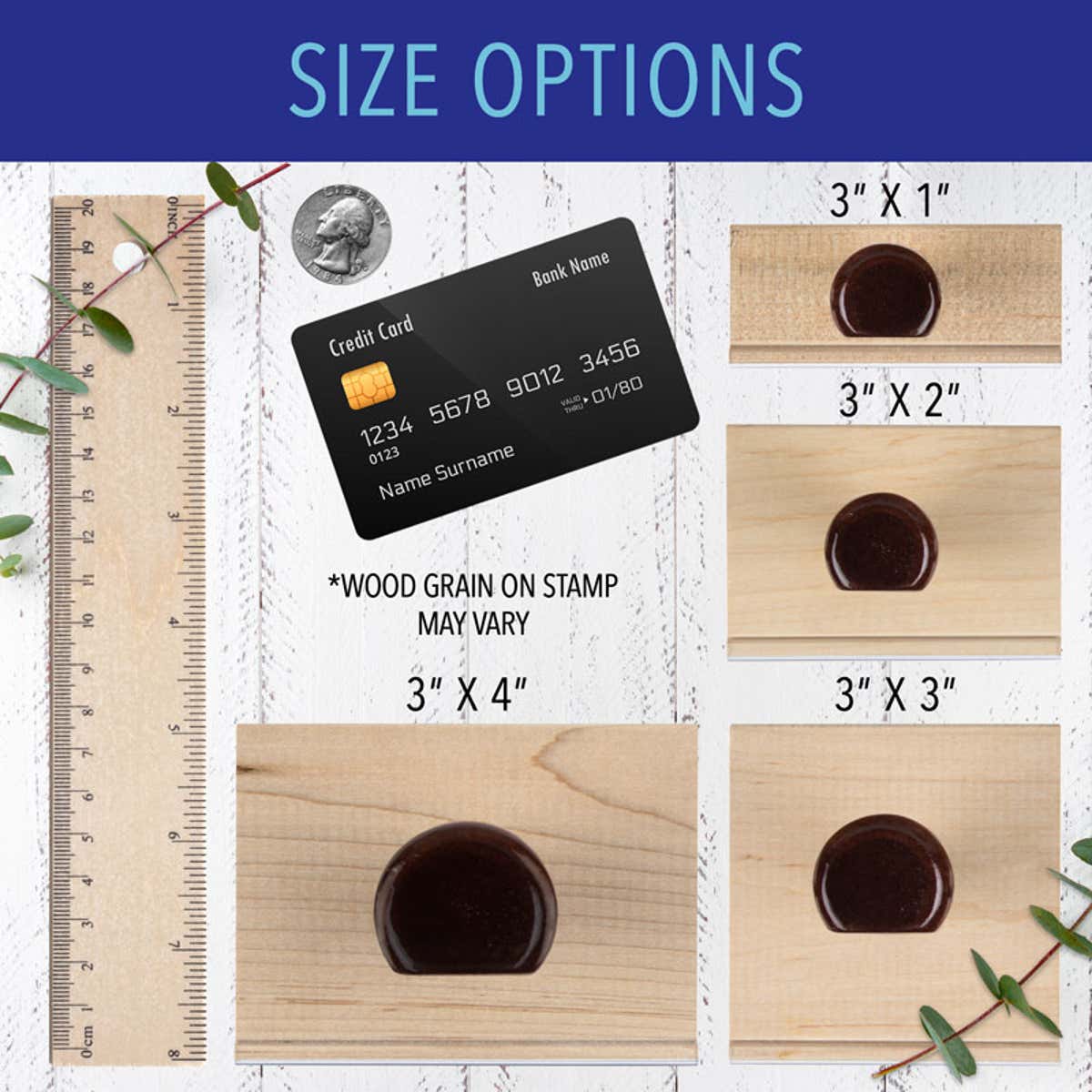 3 inch Custom Logo Stamp (Size option comparison)
