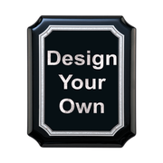 Scalloped Corner 8" x 10 &frac12;" Gloss Black and Silver Wall Plaque