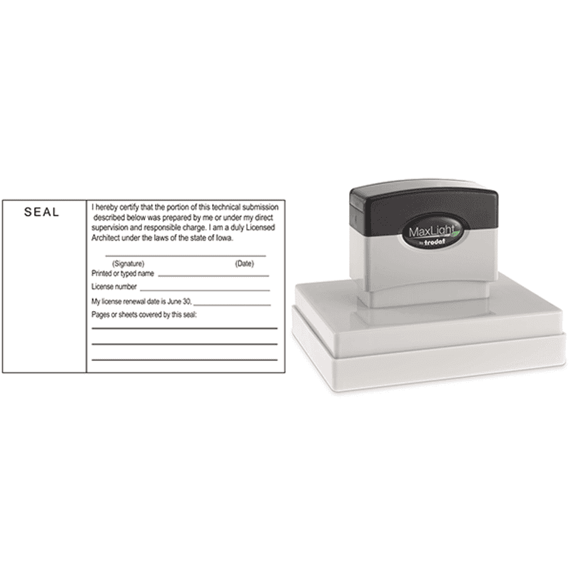 State Of Iowa Architect Document Stamp Body and Design