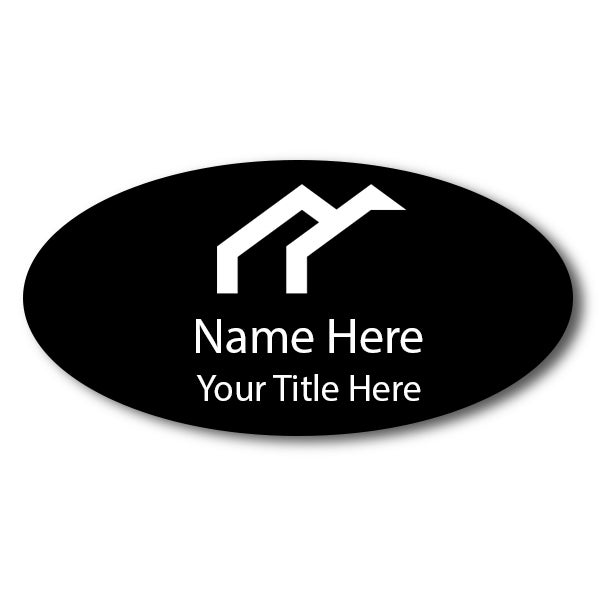 Laser Engraved Oval Name Tag - 1.5" x 3"