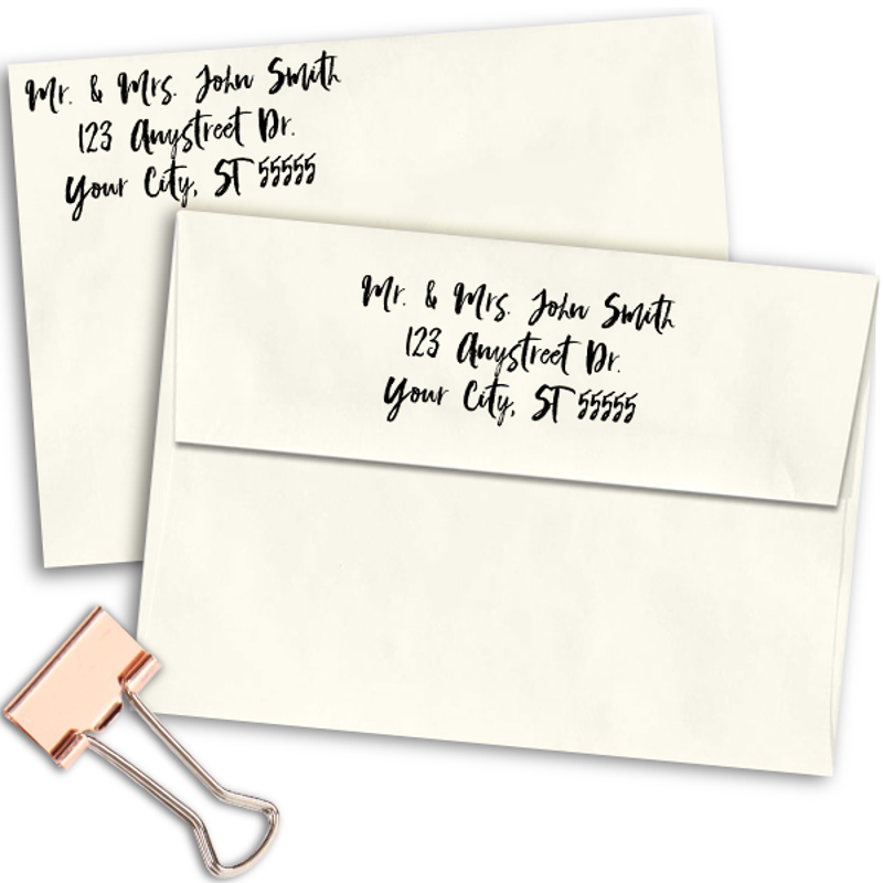 Script Custom 3 Line Stamp Body and Design