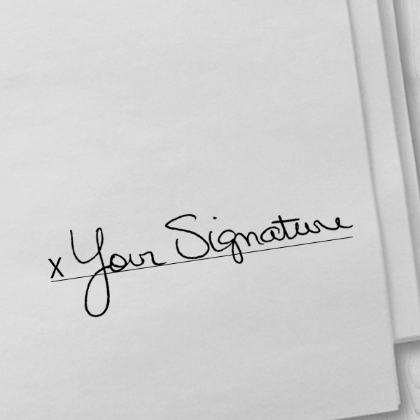 Medium Signature Stamp, 1 7/8" x 0.75" Impression Size