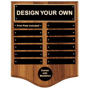 12 Month 12" x 15" Walnut Finish Perpetual Plaque